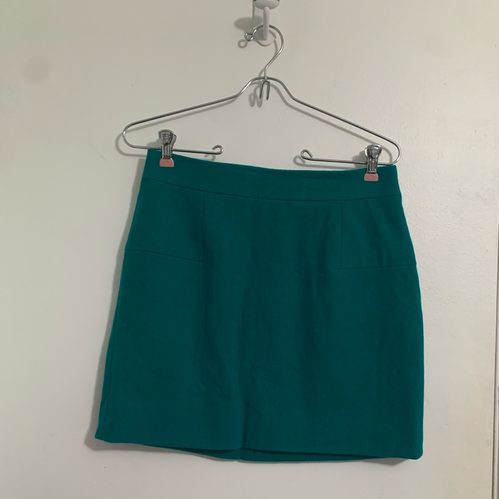 Green J. Crew Wool Skirt